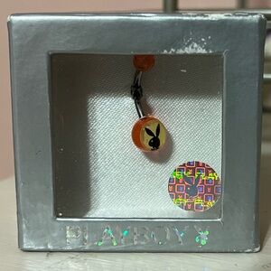 Playboy Silver and Pink bellybutton ring